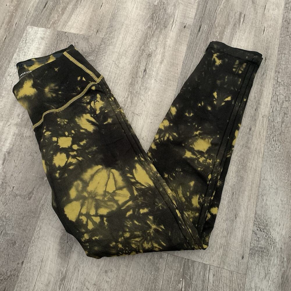 Good American Essentials Golden Olive Tie Dye Seamless Leggings Size 3/4 - Picture 5 of 6
